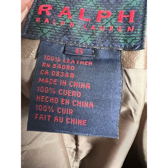 Ralph Ralph Lauren Vintage Metallic Bronze Leather High Rise Flare Pants 6 - Picture 10 of 13